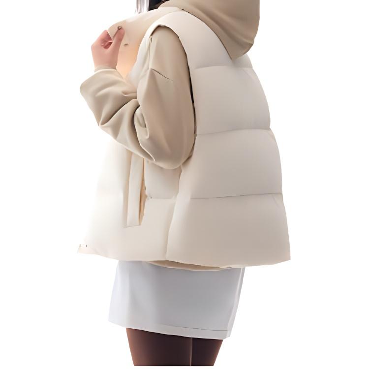 Anta Lifestyle Series Solid Color Loose Zipper Vest Women Vests Vanilla Cream 962448908-1
