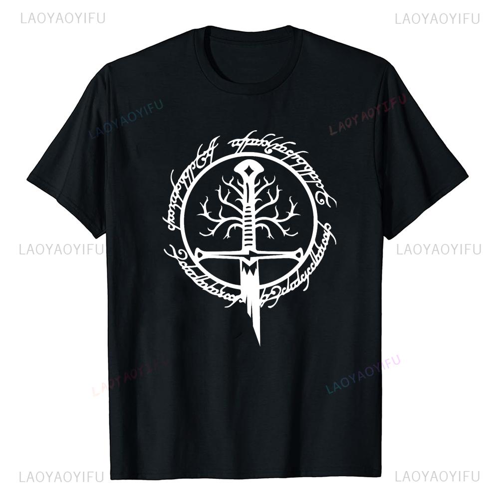 New Lord of The Ring TShirt White Man Cute Loose Streetwear Harajuku Black for Men Ventilate Oneck Casual Unique Tshirt Tops