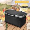 Foldable Picnic Food Bag Large Capacity Insulation Storage Basket Insulated Cooler Bag  Car