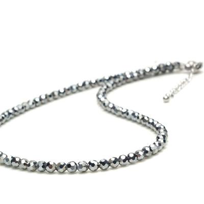 Terahertz Spinel Cut Power for Men and Genuine Raw Natural Health Far Infrared Pendant 40cm 5cm Neck Necklace, Stone, 4mm, Women, Stone,