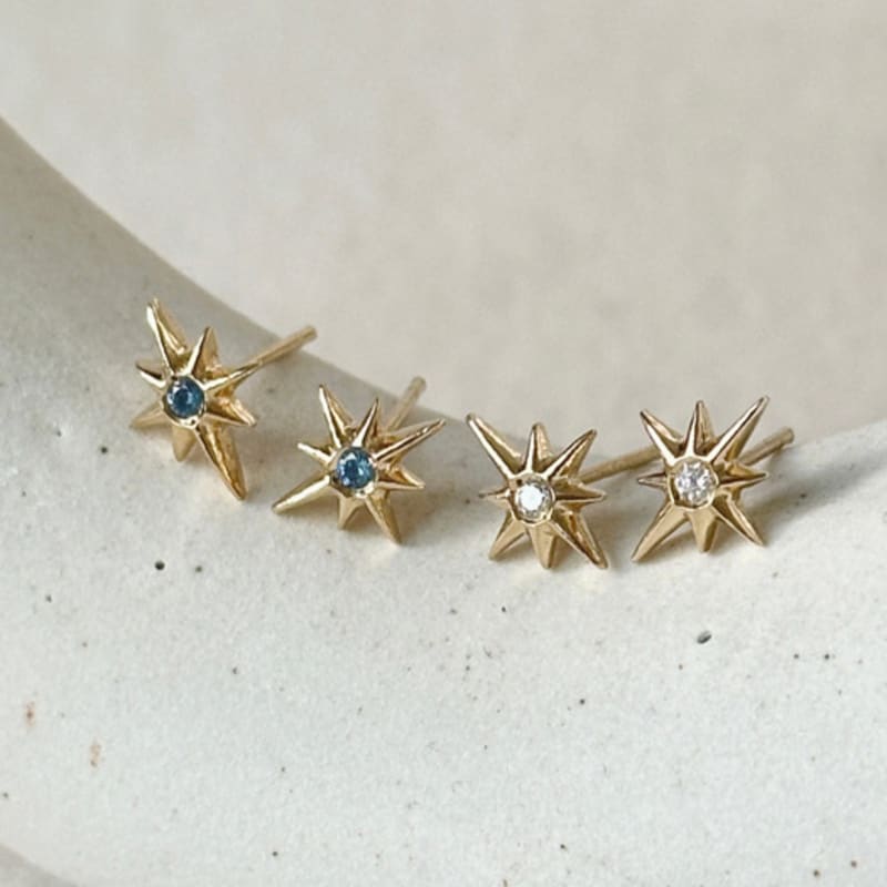 warmrecord Silver925 Like a Star White&Topaz Earring_E291