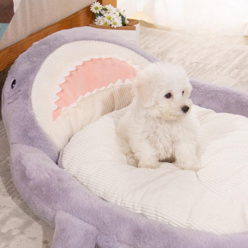 All Seasons Warmth Pet Mat Cute Cartoon Shark Cats Bed Plush Pets Sofa Fun Cat Nest Dog Bed Cats House Pet Supplies Dog House