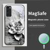 Flores azuis em flor Para Samsung S25 S25 Edge S25Ultra S8 9 10 20 S21 Pro 22 Plus S23 FE S24 Ultra Magsafe Capa de Vidro para Telefone