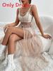 Style Streetwear Mesh Bikini Cover Up Dress With Lace And Star Pattern For Summer Fashion
