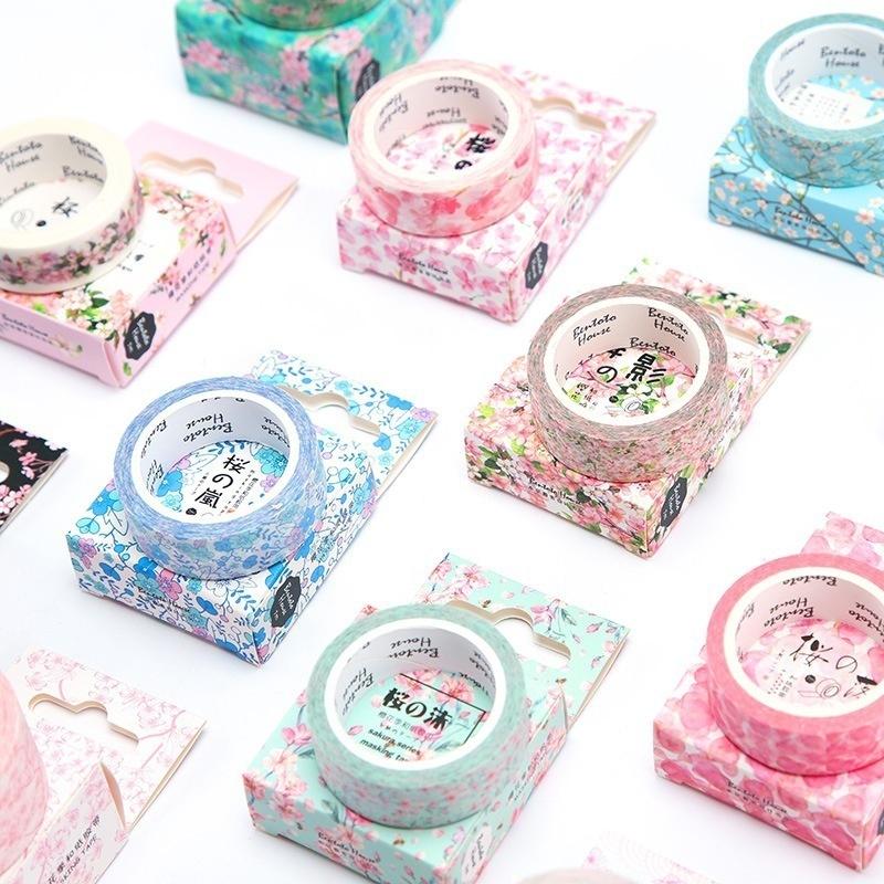 Cute Romantic Cherry Blossoms Decorative Adhesive Tape Washi Tape Masking Tape School Office Supplie