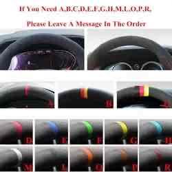 Genuine Leather Suede Car Steering Wheel Covers Braids for Mercedes-Benz a 45 C E S 43 63 CLA AMG CLS SLC GLA GLE GLS