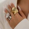 DIEZI Übertriebene Punk Unregelmäßige Große Ringe Für Frauen Männer Hip Hop Gold Silber Farbe Geometrischer Fingerknöchel Ring Party Schmuck
