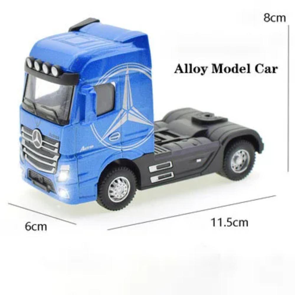 1:50 Diecast Alloy Truck Head Model Toy Container Truck Pull Back With Light Engineering Transport Vehicle Boy Toys For Children