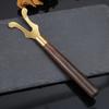 Wood Copper Tea Kettle Cover Fork 17cm Kung Fu Tea Tools New Teapot Lid Clip  for Cast Iron Teapot