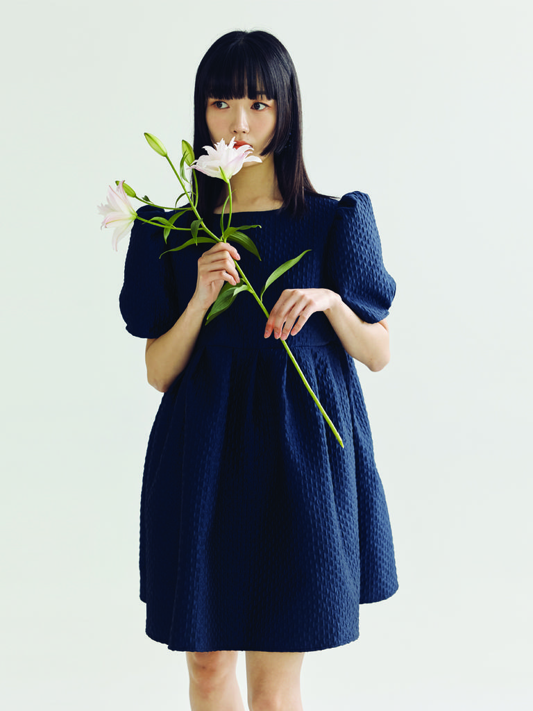 Bomnal Boutique Puff Sleeve Mini Dress _ Navy