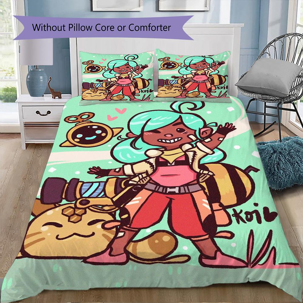 Slime Rancher-inspired Pattern Bedding,Quilt Set Quilt Cover Pillowcase Home Birthday Gift (1*duvet Cover+2*pillowcase,without core)XSJT0917187