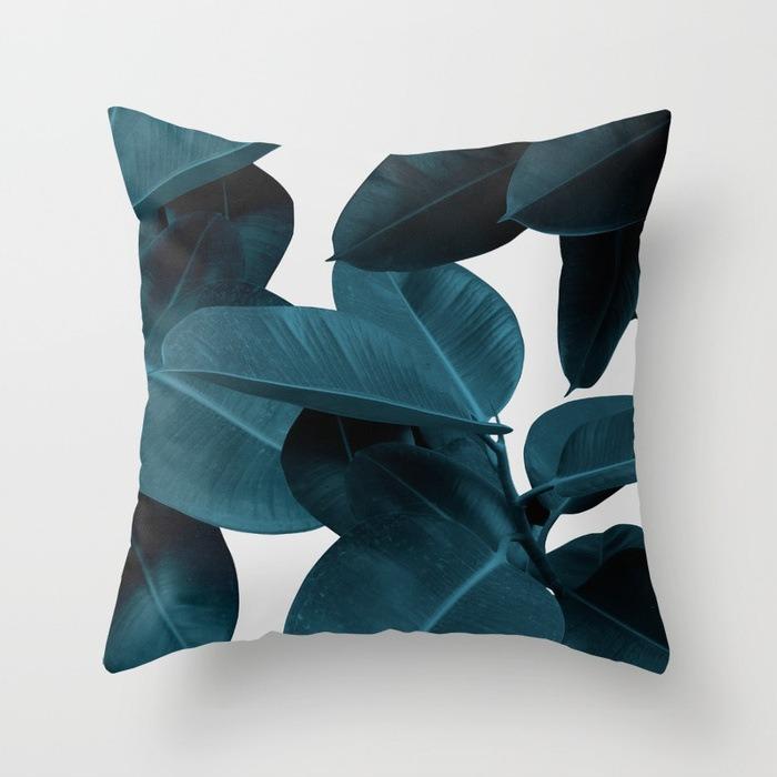 Ins Style Leaf Pattern Decorative Pillowcase Living Room Bedroom Square Cushion Pillowcase