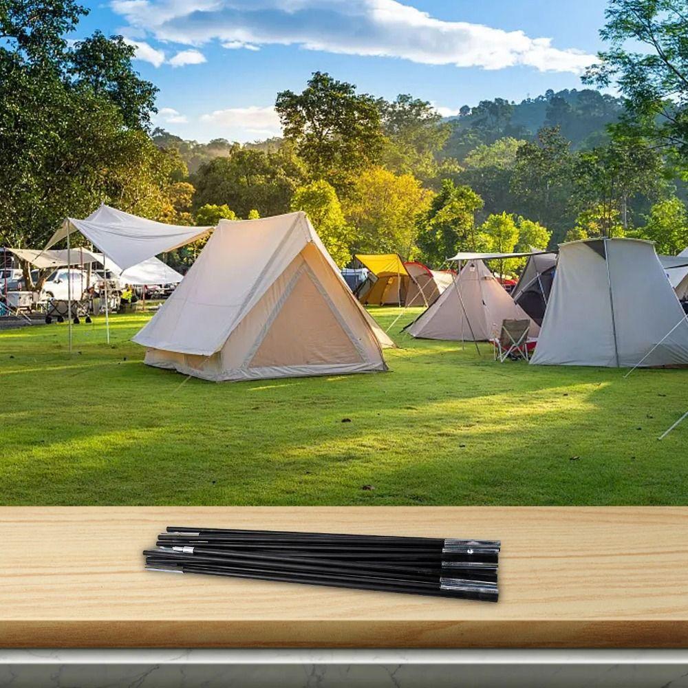 2Pcs Black Camping Tent Poles Fiberglass Tent Pole Replacement Kit Awning Setup