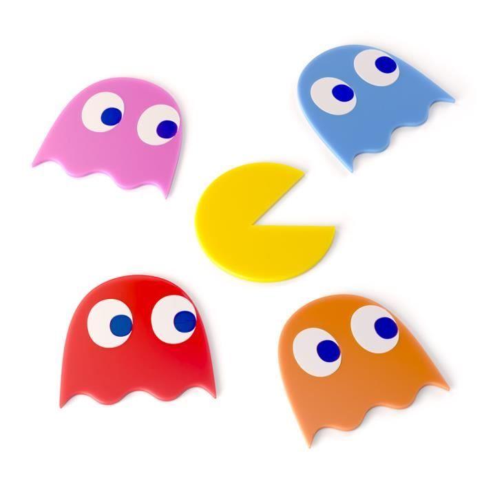 Sous-verre - cadeau maestro - pac-man - multicolore - antidérapants - lot de 5