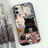 Funny Cartoon Black Cat Phone Case For iPhone 17 Air 16 E 15 14 13 12 11 Pro Max Plus Mini SE 2020 2022 Shockproof Cover Funda