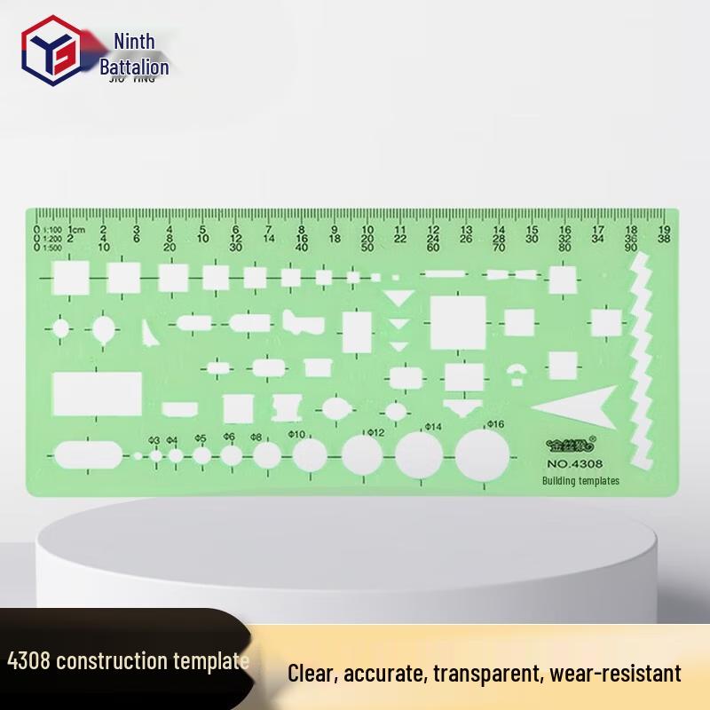 Multi-functional Drawing Template Ruler