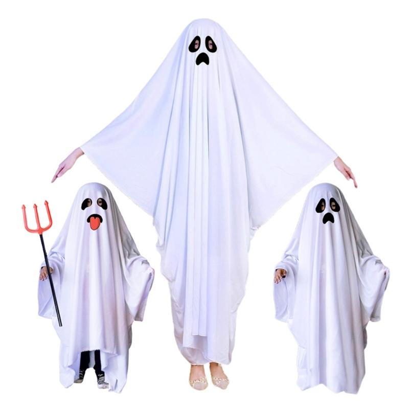 Ghostes Halloween Costumes White Ghostes Cloak Cape Halloween Cloak Cape Hat Ghostes Cosplay Supplies