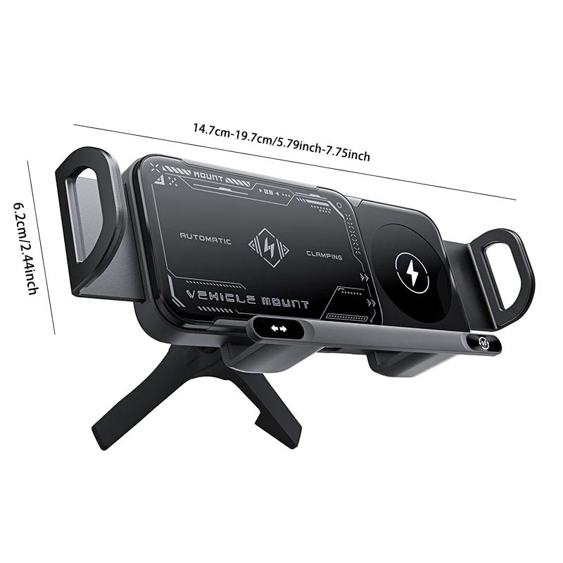 Car Wireless Charger Mount Holder for Samsung Galaxy Z Fold 7 6 5 4 3 2 Fast Charging Phone Holder for iPhone 17 16 15 14 13 12
