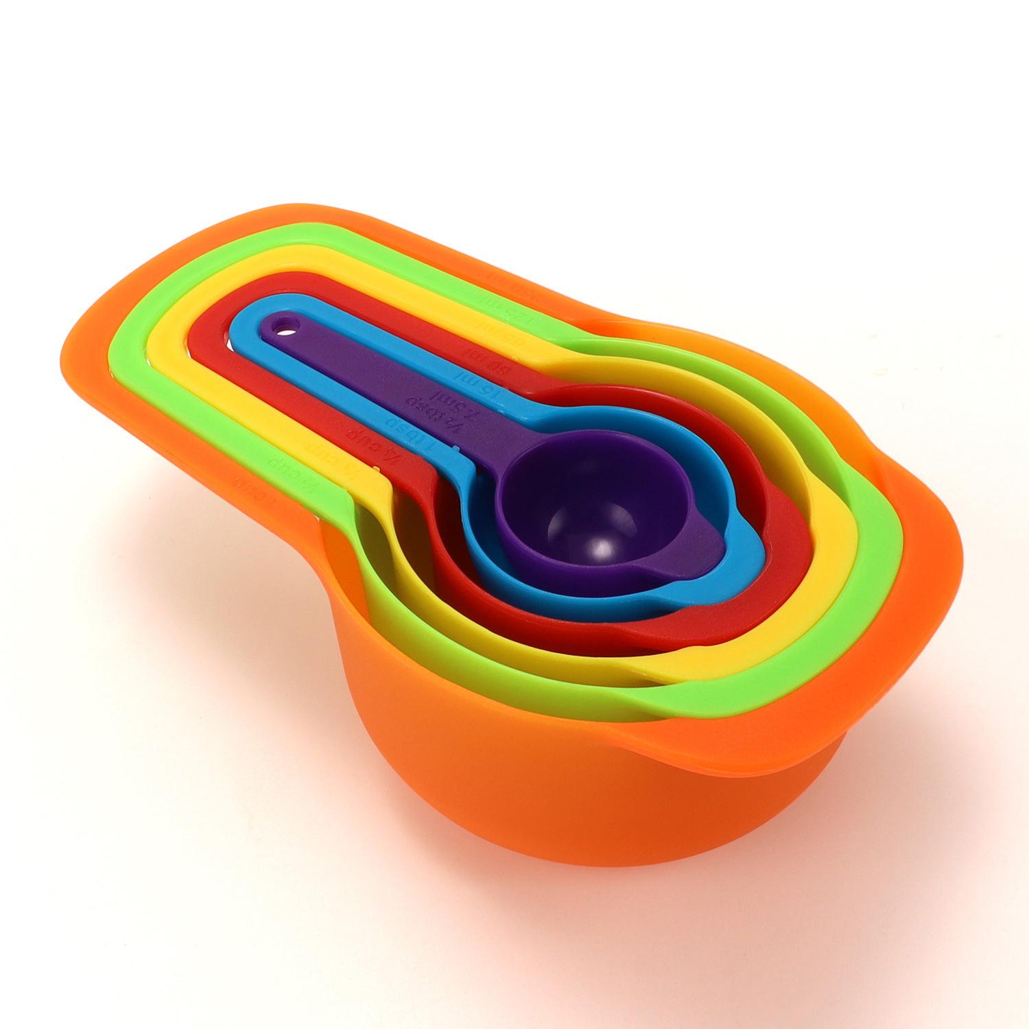 6PCS/set Rainbow Measuring Cup and Spoon Set with Scale for Accurate Baking and Cooking Grain Dessert Measuring Tools