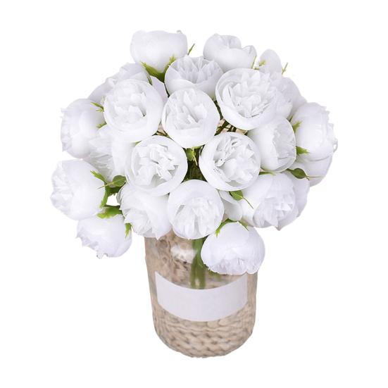 Simulated Peony Flowers Bouquet Real Touch No Withering 27 Heads Artificial Flowers DIY Arrangements
