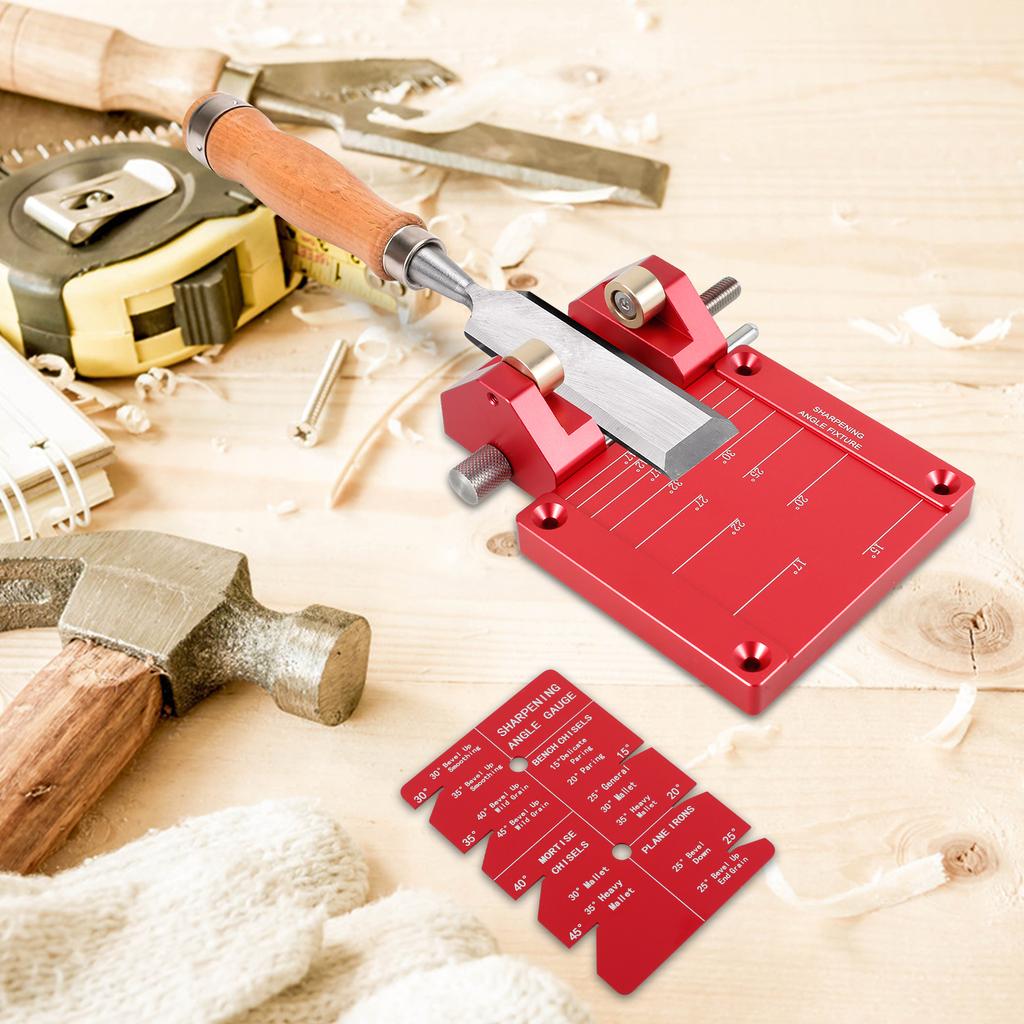 Honing Guide Tool Aluminum Alloy Chisel Sharpening Jig Adjustable Woodworking Sharpener Bracket Angle Fixture Wood Chisel