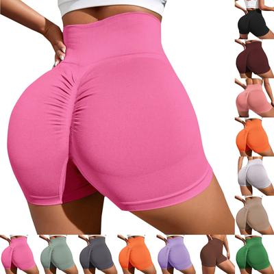 Short de sport moulant taille haute pour femme avec effet pêche et hanches