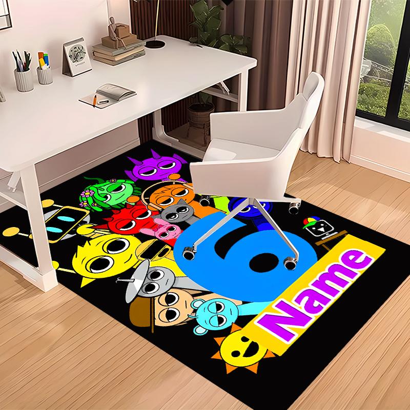 Custom personalization Sprunki themed Print Area Rug - Soft, Washable Non-Slip Indoor Mat,Living Room,Home&Office Decorative Rug