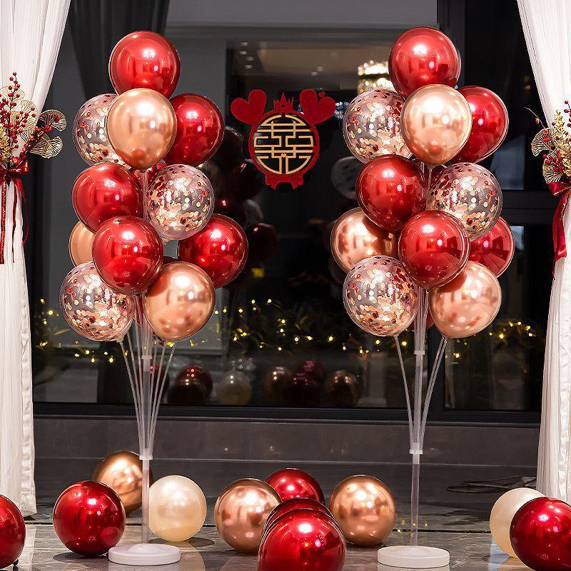Romantisches Hochzeitszimmer Boden- und Tischballondekorationsset