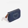 Denim Coin Purse Heart Embroidery Mini Zipper Wallet Women Small Change Pouch Cute Cosmetic Storage Bag Key Holder