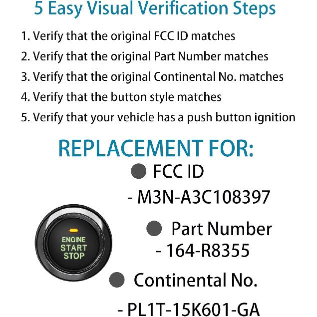 Smart Key Fob for Ford Expedition 2024-2025, Alliskeys Proximity Key Fob Replacement for Ford Expedition 2024-2025 M3N-A108397 PL1T-15K601-GA