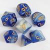 7Pcs/Set Starry Sky Acrylic Multi-side Dice Golden Number D4/6/8/10/12/20 Polyhedral Gaming Dice Prop Adults Family Night Party Board Game Essentials