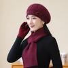 In The Elderly Rabbit Hair Knitted Hat Ladies Beret Fashion Thickened Warm Wool Hat