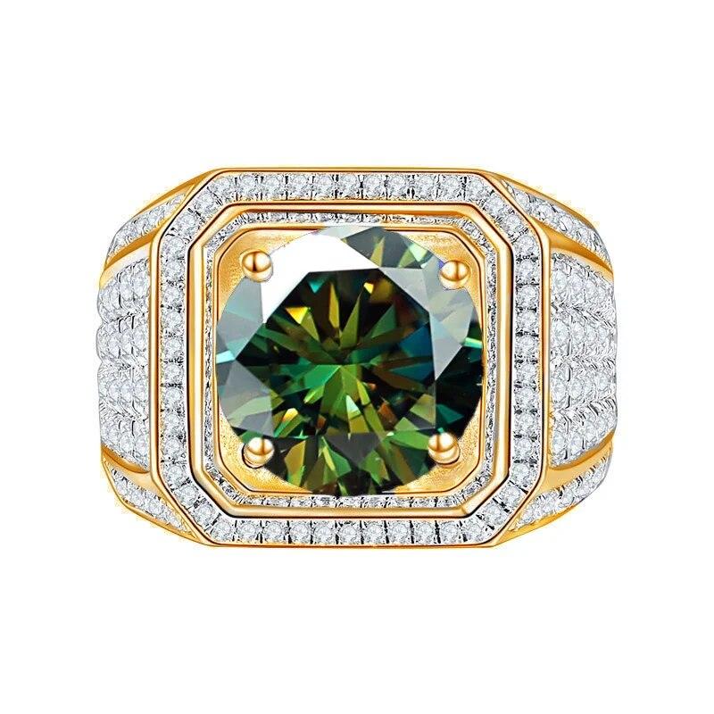 Bague Ringen Súprava zo sterlingového striebra S925 s 2CT moissanitom Nový kreatívny dominantný pánsky hviezdicový prsteň