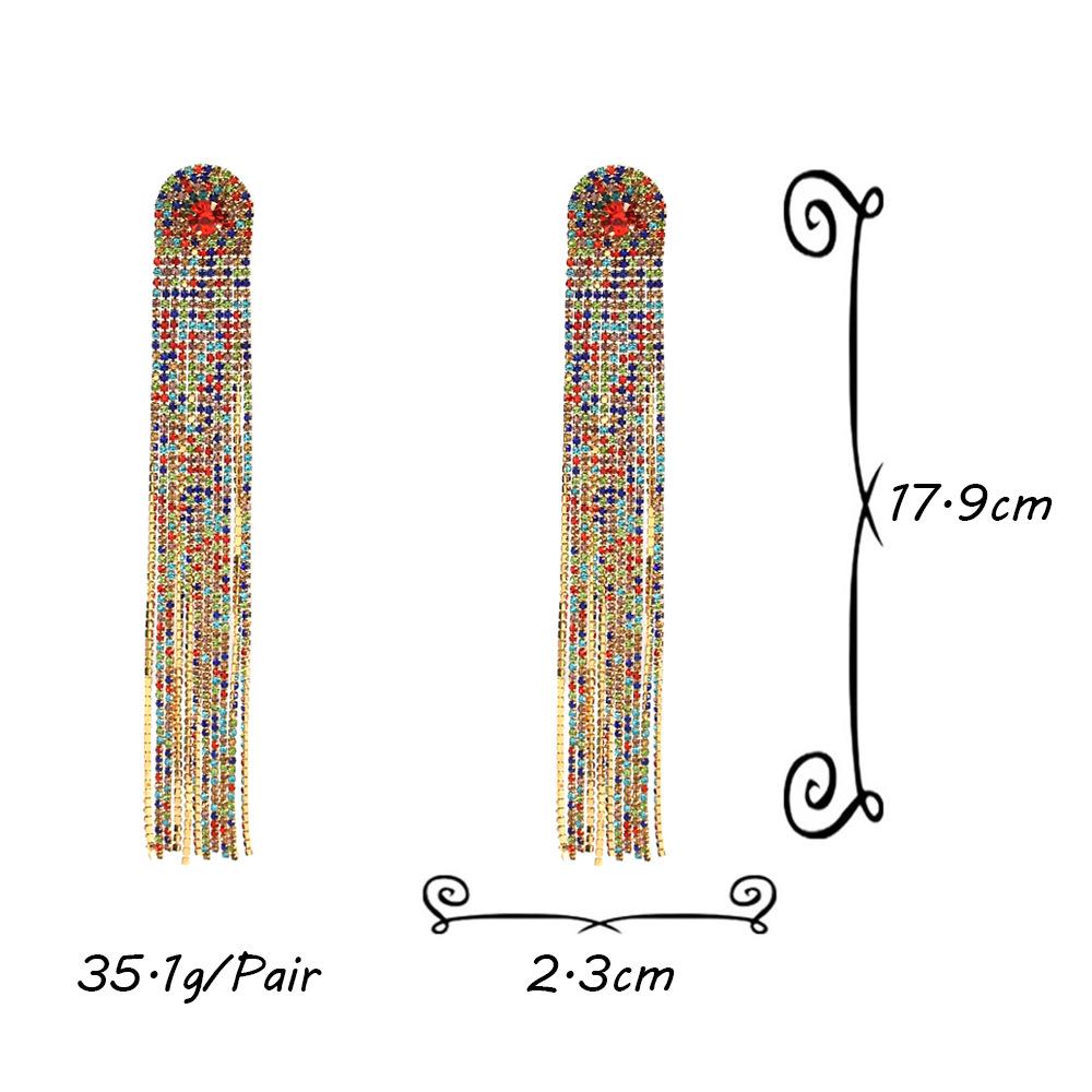 Elegant Rhinestone Waterfall Tassel Earrings for Evening & Bridal Wear