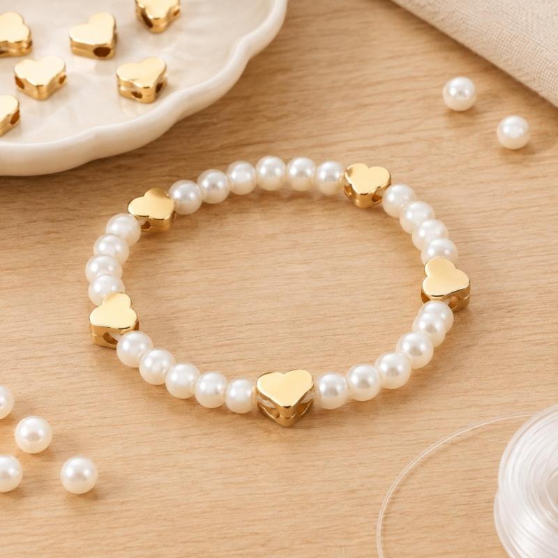 Side-Drilled Heart Spacer Beads, 100 Zinc Alloy Beads for Necklaces, Bracelets, Anklets, Chokers, and Jewelry Designs
