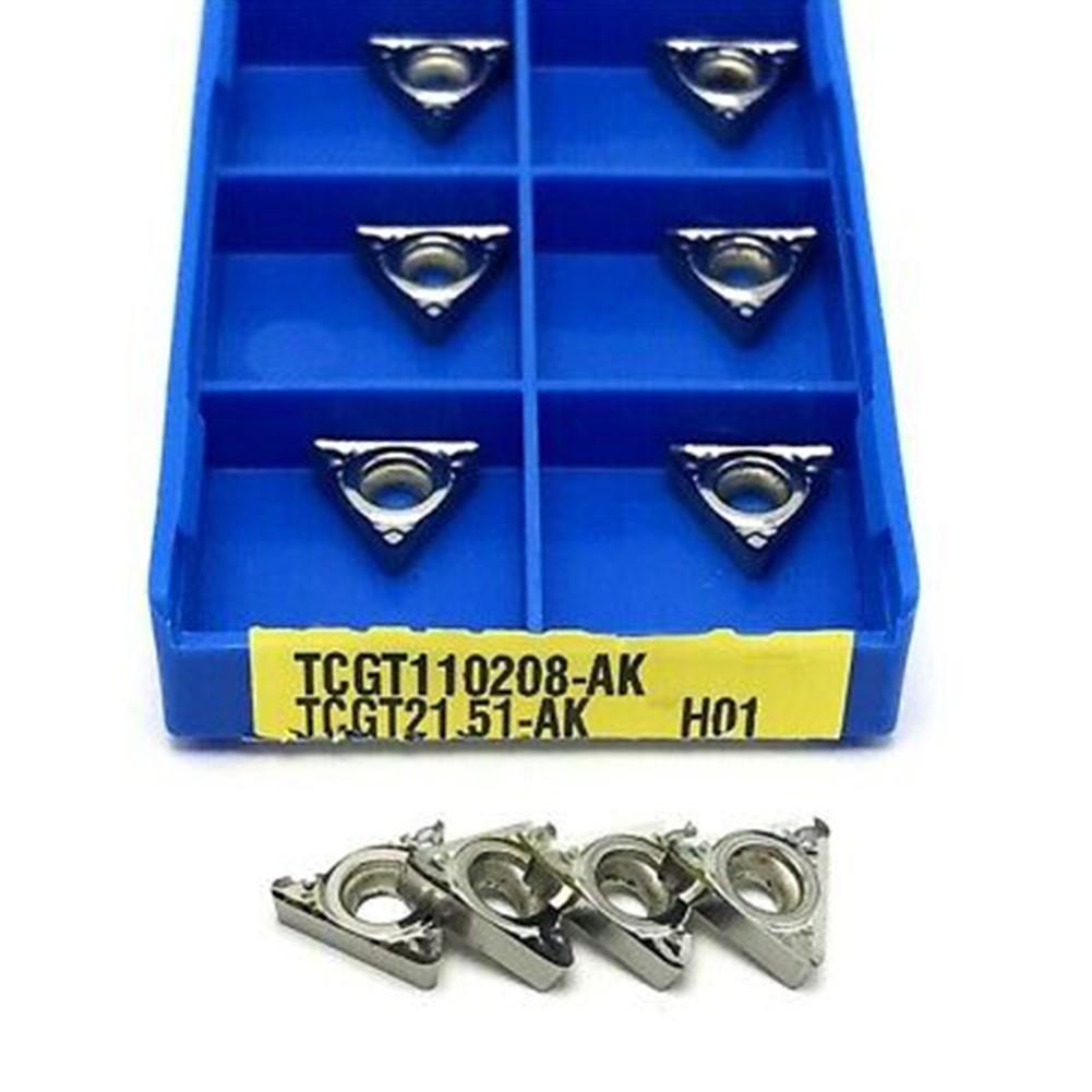 10pcs TCGT110208 -AK H01 Carbide triangle TCGT21.52-AK Aluminum turning insert