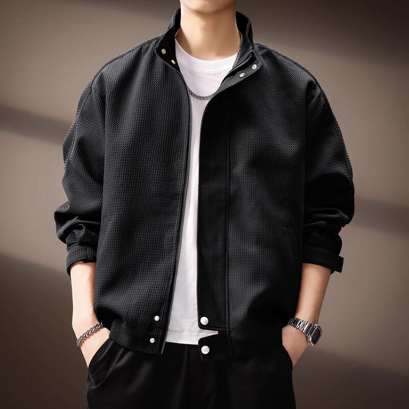 

Men s Retro Plaid Stand Collar Jacket 4XL