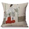 Vintage Tradition Ink Painting Design Concise Sofa Pillow Case Japans Abstract Art Room Harmony Decorative Cushion Cover