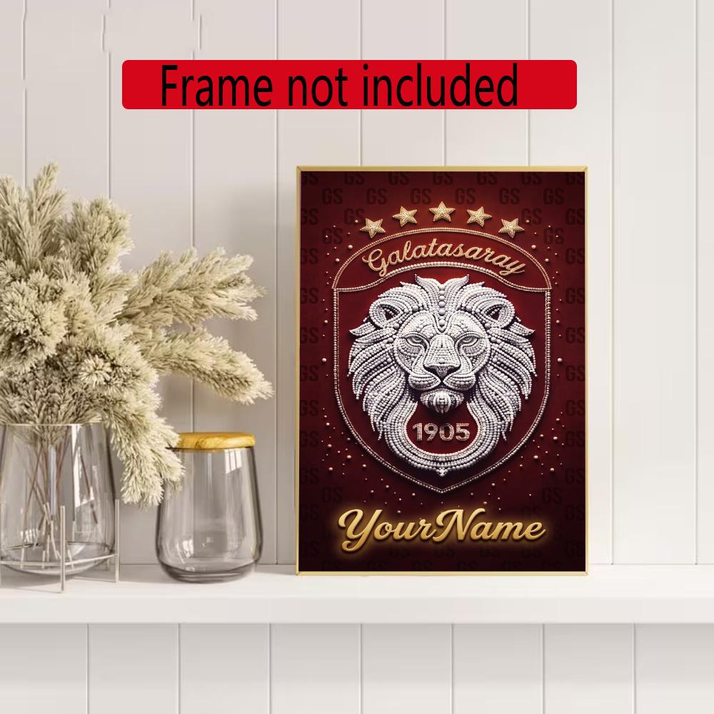 Galatasaray Personalized Name Round Diamond Painting Kit Diamond Embroidery Painting Rhinestones Mosaic Frameless Handwork Decoration Arts
