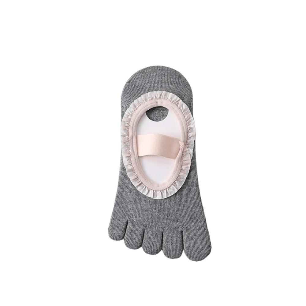 Soft Five Toes Pilates Sock Bottom Silicone Grip Boat Socks Breathable Low-Ankle Socks  Sport