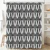 Black White Geometric Shower Curtain for Bathroom Decor with Metal Hook Rings Large Size (72 X 84 Inches)