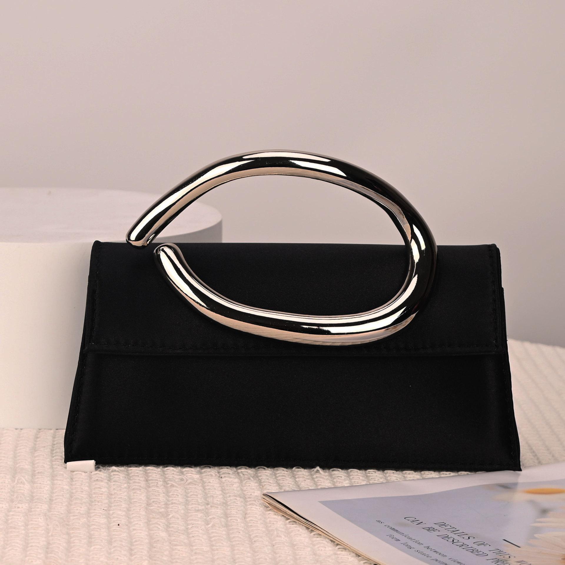 

New French Handbag, Small Square Bag, Niche Fashion, Personalized Shoulder Bag, Retro Satin Crossbody Women s Bag