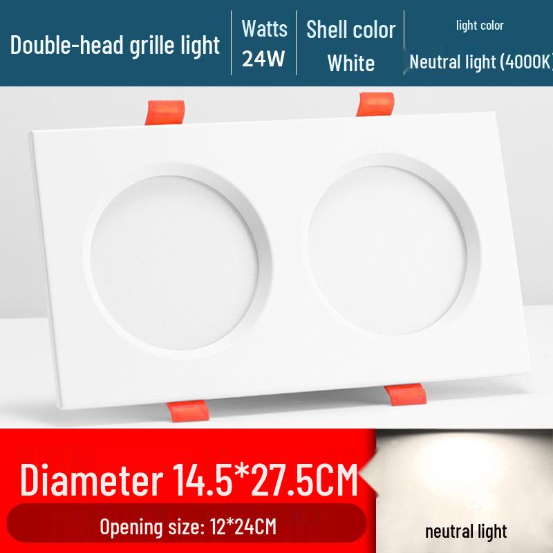 Ultra-Thin Dual/Single Head Recessed Square LED Spotlight for Commercial & Household Use