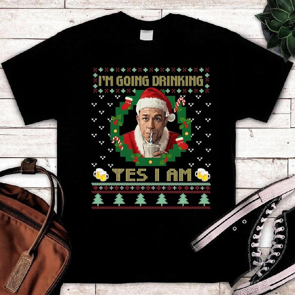 Смешная футболка «Я иду пить, да, иду» Рождественская футболка из фильма S-5XL Q3641 Унисекс футболка S