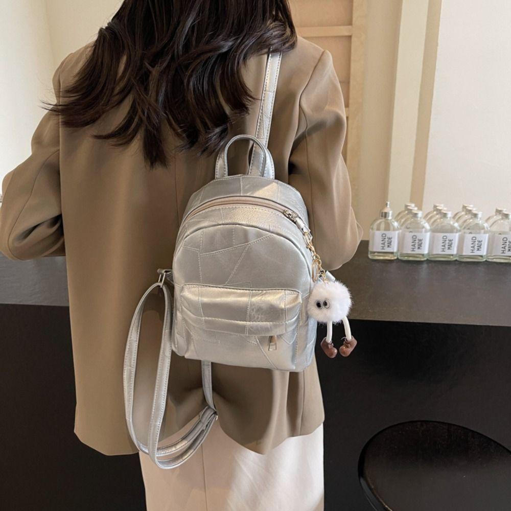 Fashion Large Capacity Mini Backpacks PU Leather Waterproof Travel Bag Solid Color Students Backpack Women