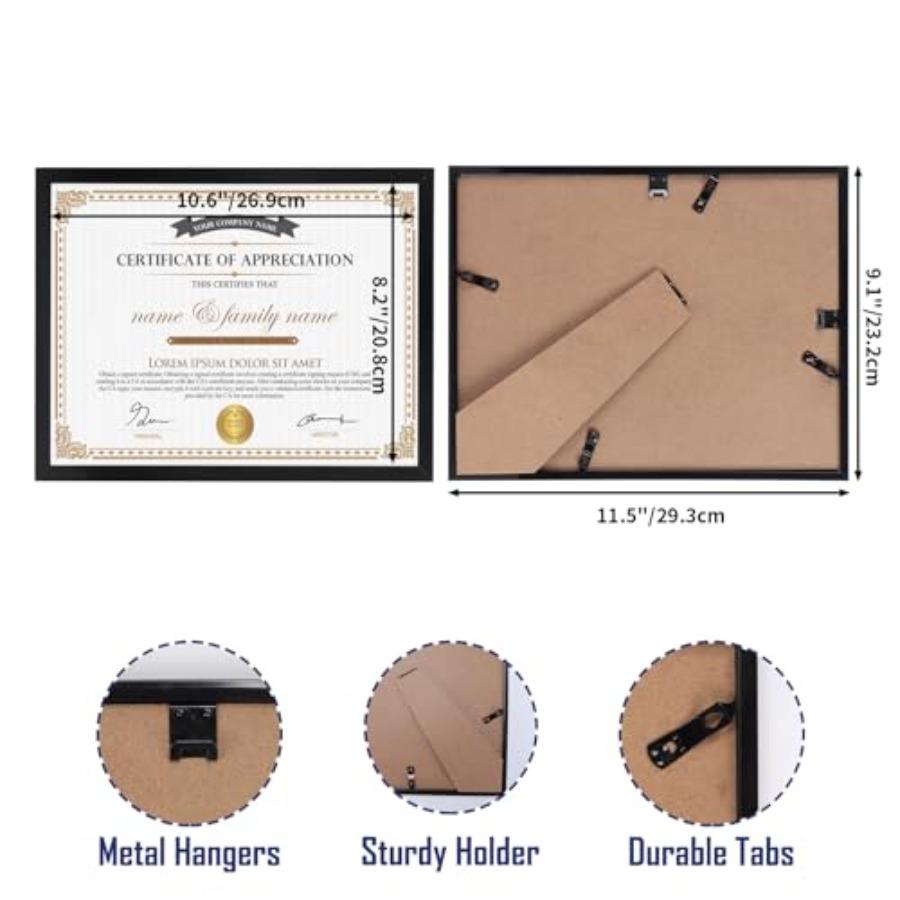 18 Packs 8.5x11 Multi Plastic Picture Frames Set with Plastic Cover Certificate Frames for Document Diploma Award Light Weight