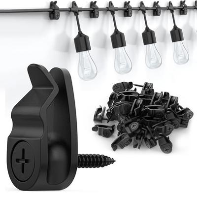 10 szt. Klipsy do lampek sznurkowych zewnętrznych Wysoka stabilność Prosta instalacja Odporne na warunki atmosferyczne Haczyki do wieszania kabli lampek wróżkowych