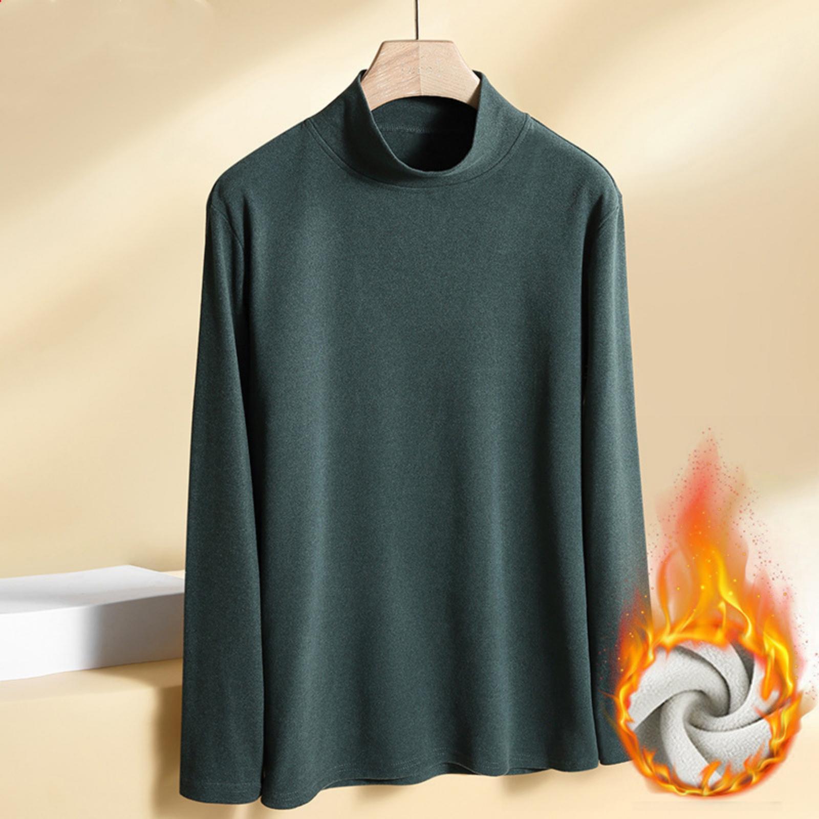 

Мужская однотонная повседневная футболка с высоким воротником, облегающая, с длинными рукавами, мужской замшевый теплый базовый слой XXXL