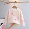 Autumn Winter Children's Sweater Pullover Round Neck Knitwear Mink Down Children's Western Cartoon Long Sleeve Sweaters