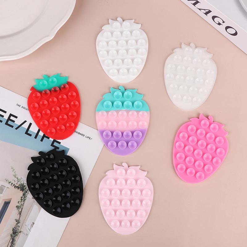 Soporte de Ventosa de Fresa para Teléfonos Móviles Soporte de Ventosa Soporte Portátil para Teléfono Almohadilla Universal Fija para Teléfono Soporte para Navegación de Coche